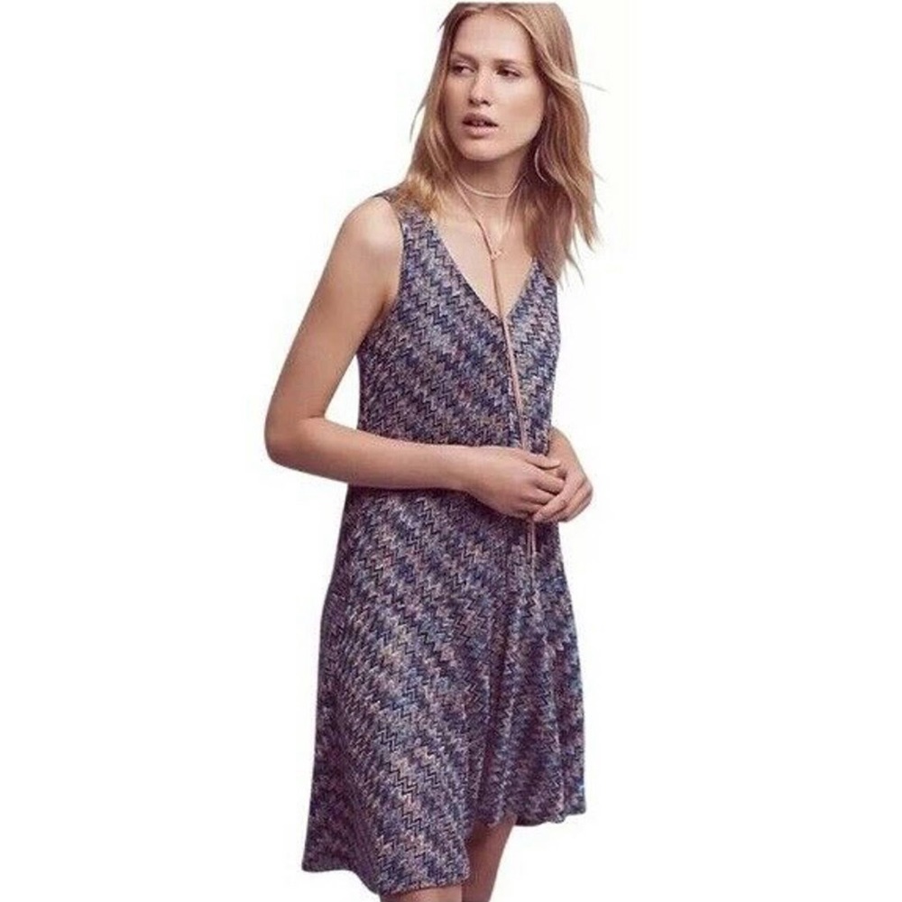 NWT~MAEVE Anthropologie Women Zigzag Knit Sleeveless Dress Size Medium